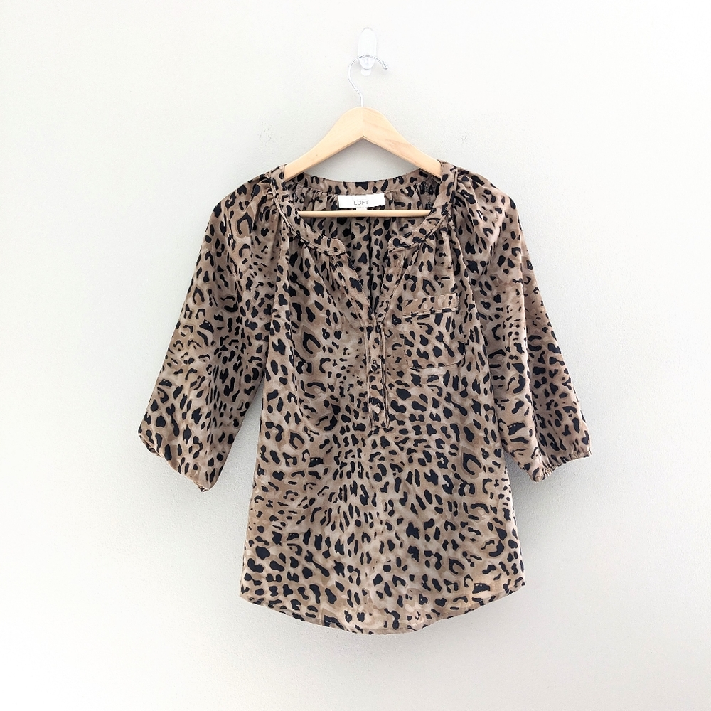 LOFT | Cheetah Print Blouse